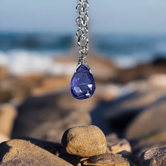 Genuine Tanzanite Pendant Necklace! - Picture 5 of 10